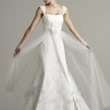 White or Ivory Cap Sleeves Sweetheart Lace Applique Bridal Dress 
