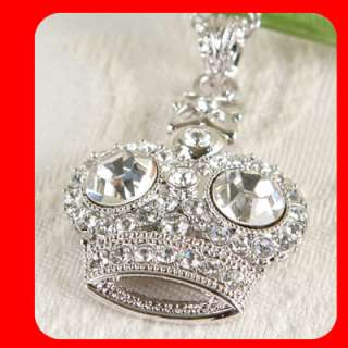 New Crown Swarovski Crystal silver sp Pendant necklace  