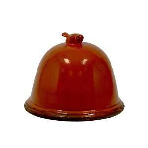  UTC 76326 Orange Ceramic Bell Jar with Rustic Finish