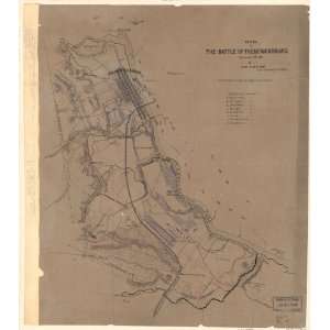  Civil War Map Sketch of the battle of Fredericksburg 