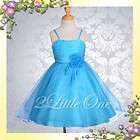 Blue Wedding Flower Girls Pageant Party Dress Size 10