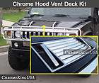 2003 2009 Hummer H2 Chrome Front Hood Deck Vent Covers Kit Trims 5PCS