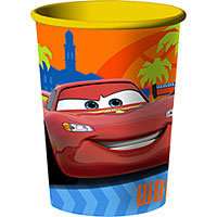 DISNEY CARS BIRTHDAY PARTY PLASTIC PARTY STADIM CUP TABLE DECORATION 