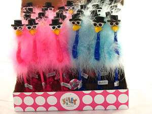 Silly Brands Lot of 24 Holiday Flamingo Pens Blue/Pink  
