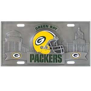 Green Bay Packers Zinc License Plate   NFL Football Fan Shop Sports 