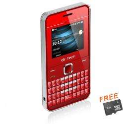   SIM Unlocked Red Cell Phone with Micro 8GB Memory Card  