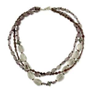  Amethyst and quartz strand necklace, Unity Jewelry