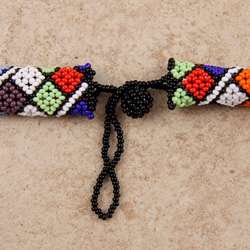 Glass Bead Multicolor African Zulu Rope Necklace (South Africa 