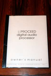 Proceed Digial Audio Processor Owners Manual *Original*  