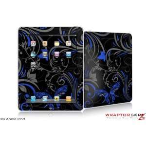  iPad Skin   Twisted Garden Gray and Blue by WraptorSkinz 