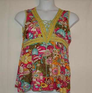 Soft Surroundings beaded, embroidered jersey tunic sz M  