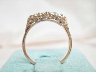ANTIQUE 18K YELLOW GOLD OLD DIAMOND WEDDING ANNIVERSARY RING  