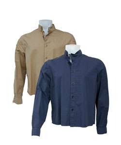 Emporio Armani Mens Banded Collar Cotton Shirt  