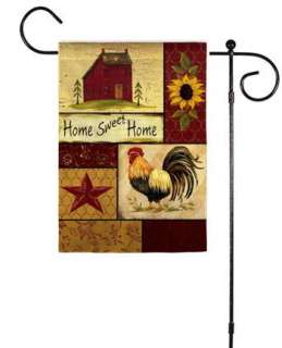 fall home sweet home garden rooster folk small flag