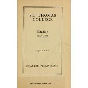    Catalog Of Saint Thomas College1933 1937 St. Thomas College Books