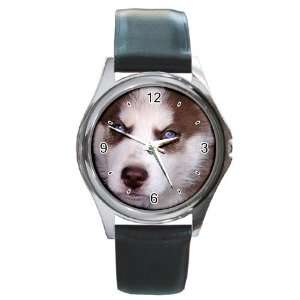  Siberian Husky Puppy Dog 17 Round Leather Watch CC0631 
