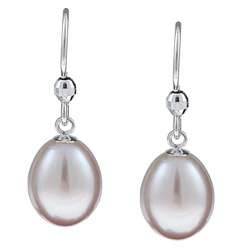   Silver Pink Freshwater Pearl Earrings (10 11 mm)  