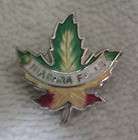 BM CO Enameled Sterling Silver Niagara Falls Leaf Pin
