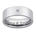 Titanium Mens Diamond Accent Always & Forever Band 