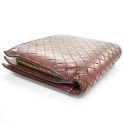 BOTTEGA VENETA Nappa Intrecciato French Compact Wallet Pink
