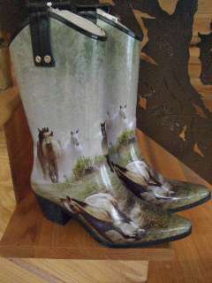 Smoky Mt Rubber Boots Womens Running Horses  