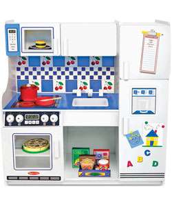Melissa and Doug Deluxe Wooden Toy Kitchen Play Center  