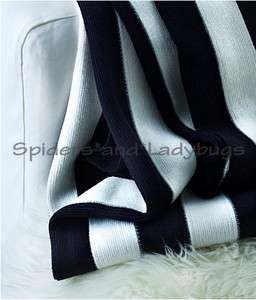 IKEA throw blanket black white striped acrylic knitted 67x49 EIVOR 