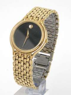 MOVADO MUSEUM GOLD FILLED BLACK DIAL MENS WATCH  