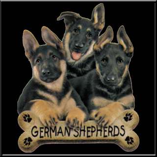 German Shepherd Puppies With Dog Breed Bone T Shirt S,M,L,XL,2X,3X,4X 