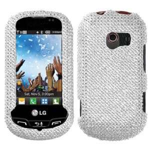   Mobile LG Extravert Crystal Diamond BLING Hard Case Phone Cover Silver
