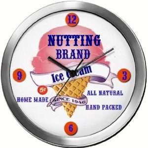  NUTTING 14 Inch Ice Cream Metal Clock Quartz Movement 