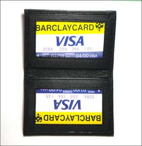 Black Leather Slim Credit Card Holder Wallet   S6206  