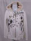 NEW Billabong Juniors Hooded Sherpa Sweatshirt Ivory Black Dragonfly 