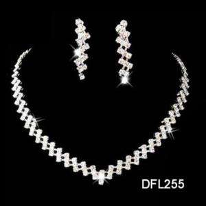 Wedding Bridal crystal necklace earring set TL0255  