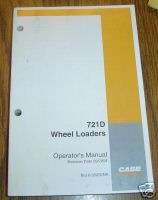 Case 721D Wheel Loader Operators Manual book catalog  