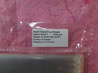 50 CLEAR Self Sealing CELLO Bags Envelopes A2 4 3/4X5 3/4 Like 