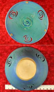 Neat Diem Ceramics Blue Green Pottery Serving Bowl  