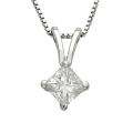 Platinum 1/4ct TDW Princess cut Diamond Necklace (G H, SI1 SI2) Was 