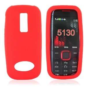    For Nokia XpressMusic Textured Silicone Skin Case Red Electronics