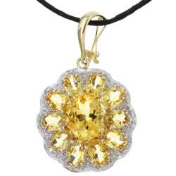 14k Yellow Gold Critine and Diamond Necklace  