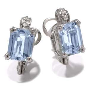 Gioie Ladies Earrings in White 18 karat Gold with Aquamarine and 