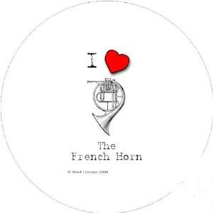   Large Round Lapel Pin Badge I Love The French Horn