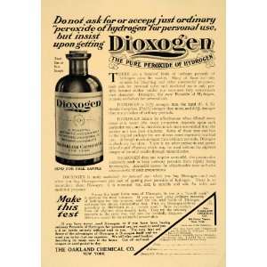  1909 Ad Dioxogen Peroxide Hydrogen Oakland Chemical Co 