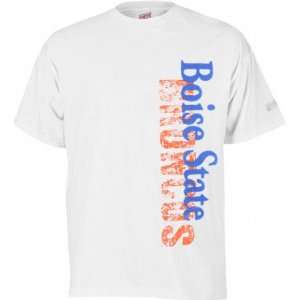  Boise State Broncos White Vertical Cube T Shirt Sports 