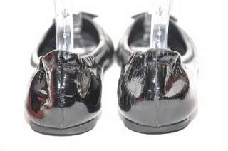 TORY BURCH Reva Black Patent Leather Ballet Flat Womens Shoes 7 M 