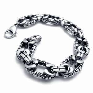 Antron Stainless Steel Pattern Link Bracelet Jewelry