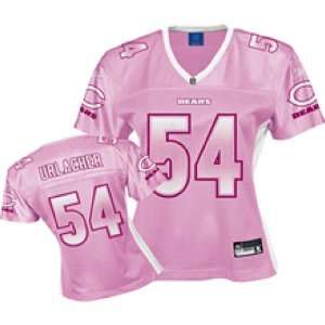 com Womens Chicago Bears #54 Brian Urlacher Pink Caddy/White Fashion 