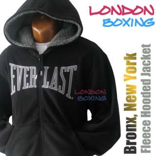 EVERLAST Boxing Warm Black Fleece Zip Hoodie Jacket Sweatshirt [XL 