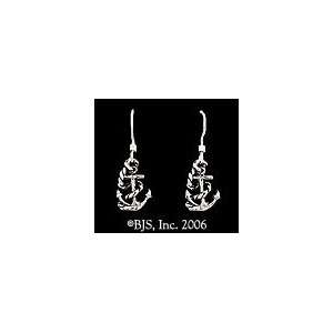    Sterling Silver Pirate Ship Anchor Earrings pe 25 