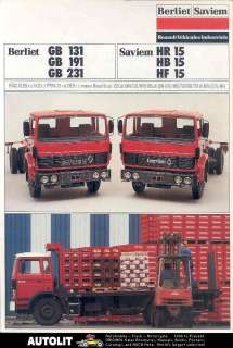 1975 Berliet Saviem 10 26 Ton Truck Brochure Coca Cola  